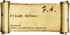 Frindt Alfonz névjegykártya